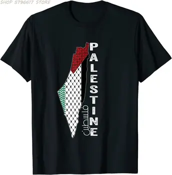 2021 Uus Suvi Prindi Meeste T-särk Palestiina Kaart Keffiyeh Thobe Mustrid Palestiina araabia Casual T-Särk