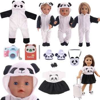 Panda Serie Mannekeeni Kleit Riided, Tarvikud 18 Tolline Ameerika&43CM Uuestisündinud Baby New Born Nukk ,Tüdruk on Venemaa Nukk DIY Kingitused Mänguasi
