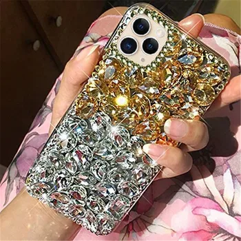 Luksus DIY Full Bling Klaas Kristall Teemant Juhul Kate Samsung Galaxy S21 Ultra Plus Mood DIY Rhinestone tagakaas