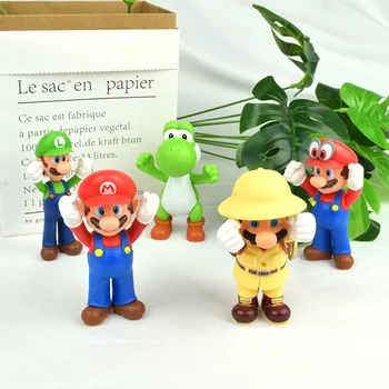 5tk/set 10CM Super Mario Anime Mudel Nukud Mario Bros Luigi Yoshi Mänguasjad Tegevuse Mänguasja Joonis Koguda Figuriin Kids Sünnipäeva Kingitused