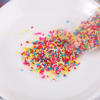 10g/Kott Värvikas Sprinkles Küünte Viilud Simulatsiooni DIY Polymer Clay Küünte Art Design Komme, Maiustusi, Suhkrut Simulatsiooni Toiduainete Viilud