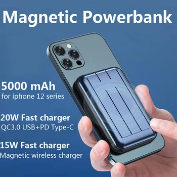 15W Magnet Traadita Power Bank for iPhone 12 pro MAX 12Mini 11 pro XR, XS Max X 8 PD+QC Ultra-õhuke Traadita Laadimise Power Bank