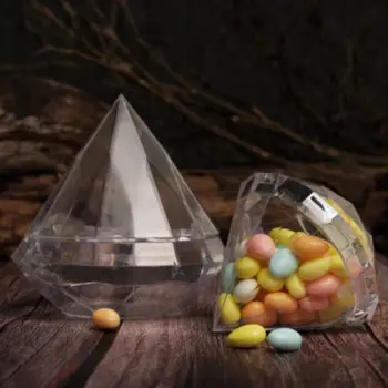 10/20pcs Läbipaistev Teemant Kuju Candy Box Pulm Teene Kinke Pool Kasti läbipaistvast Plastikust Konteiner Home Decor Kingitus
