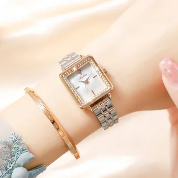 MEIBIN Square Tõusis Kulla Naised Watch Jaapan Liikumise Roostevabast Terasest Diamond Luksus Brand Golden relogio feminino 2021 Uute tulijate