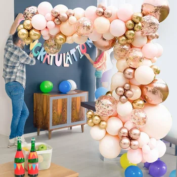 Uut Tüüpi Õhupalli Arch Vanik Set Mitmevärviline Pulmi, Sünnipäeva Baloon Chorme Kuld Lateks Õhupallid Kit Morandi Metallist Balloon Decor