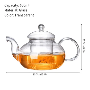 600ml Teekann Set kuumuskindlast Klaasist Teekann Koos Infuser Filter Kurn Teacup Lille Tee Kung Fu Tee Pott, Kann Teaware Kingitused