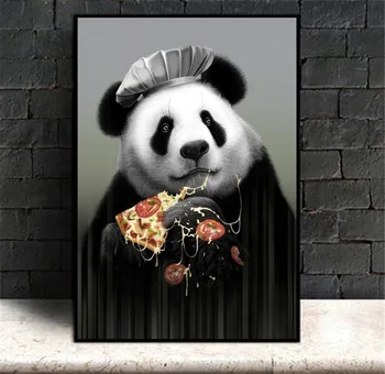 Cute Cartoon Panda Plakati Print Loomade Lõuendile Maali Lasteaed-Baby Tuba Seina Art Pilt Elutuba, Lapsed, Kodu Kaunistamine