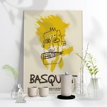 Jean Michel Basquiat Näituse Plakat, Basquiat Kollane Pea Kõrge Kvaliteedi Printable, Basquiat Prindib Abstraktne Kunst Home Decor