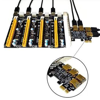 PCIE PCI-E PCI Express Ärkaja Kaart 1 Kuni 4 USB 3.0 Pesa Kordaja Hub Adapter Ühilduvus Emaplaadid Graafika Kaardid