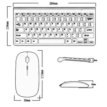 2.4 G Slim Optiline Juhtmeta Klaviatuur ja Ultra-Õhuke Hiir, Hiired, USB Vastuvõtja Combo Kit for MAC PC Arvuti