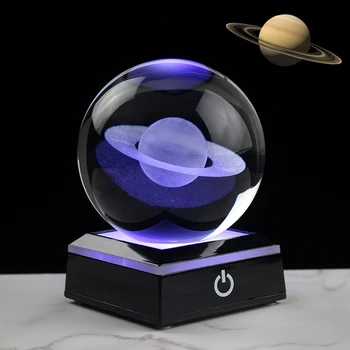 3D lasergraveerimine Jupiter kristallkuul Kääbus Universumi Mudel Planeedi Klaasist Palli Ülemaailmse Kodu Kaunistamiseks Planetaarium Kingitus