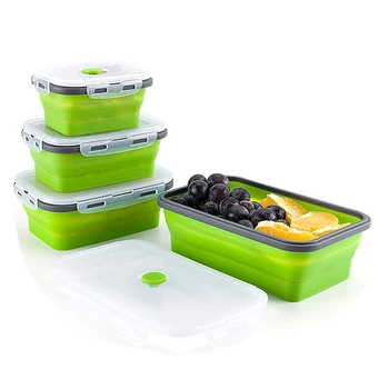 4 Suurustele Kokkupandav Silikoon Ümbrise Kaasaskantav Bento Lunch Box Microware Kodu Köök Väljas Toidu Mahutid Box