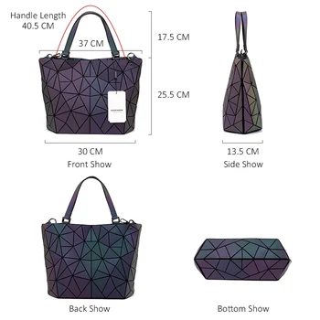 Realer naiste käekotid kotti seatud õlakott naistele 2020 Geomeetriline helendav naiste rahakott ja rahakott kott mood