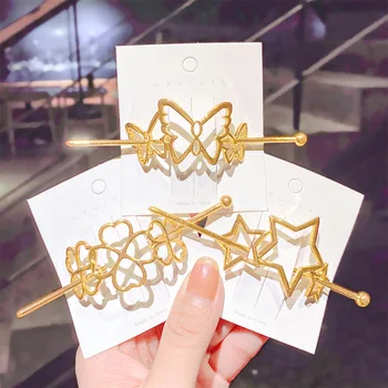 Elegantne Vintage Geomeetriline Juuksed Pulgad Naiste Tüdruk Korea Metallist Õõnes Kuld, Hõbe Juukse Klambrid Juuksed Tarvikud 2021 Uus Trendikas