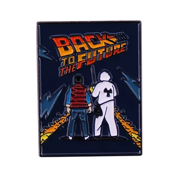Tagasi Tulevikku Marty McFly Doc Brown Emailiga Pin-1980. aastatel Klassikaline Sci-fi Movie Poster Sõle Metallist Rinnamärk Lahe Tarvikud