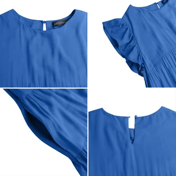 ZANZEA Tahke Servjätkatud Ruffle Rüü Naiste Elegantne Pikk Maxi Kleit 2021 Suvel Rayon Joonega Kleidid Vabaaja Puhkus Sundress Mõõdus