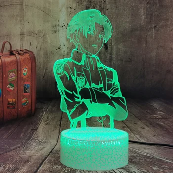 Anime Rünnak Titan Kapten Levi Ackerman Joonis Öö Valgust Home Decor 7 Värvi muuta Beebi Magamistoas Magab Öösel Lamp