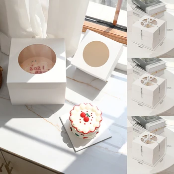 Cake Box Koos Läbipaistva Akna Ruudu Sünnipäeva Kook Pakendi Karp Seebi Juhul Pulm Baby Shower Šokolaadi Kingitus Pakendite Kastid
