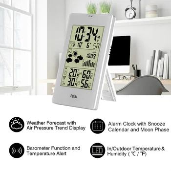 FanJu Termomeeter Hygrometer Baromeeter Wireless Weather Station Äratuskell Ilm Ennustaja Temperatuuri-Niiskuse Mõõtja