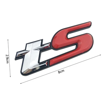 TS Logo Punane Hõbe Alumiinium 3D Kleebis Auto Embleem, Rinnamärk Chrome Decal Subaru jaoks Metsnik BRZ WRX STI Car Styling Tarvikud