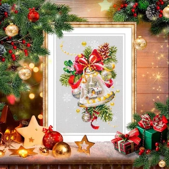 Kuld Kogumise Loendatud ristpistes Kit Jõulud kellad puu maja bell vibu-sõlm tasuta shipping