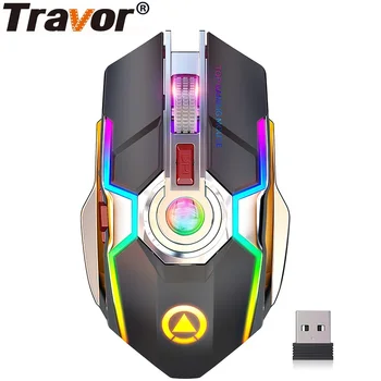 Travor Traadita Mehaaniline Hiir, 2.4 G USB Hiir, Vaikne Gaming Mouse RGB LED Taustavalgustusega Optiline Hiir Arvuti Office Sülearvuti