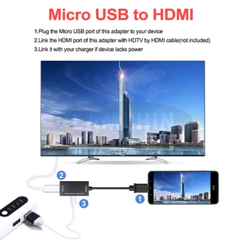 Uus Mini Usb To Hdmi Adapter Juhtmega HD 1080P Android TV Mini Usb Hdm Adapter Kaabel Arvuti