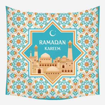 Ramadan Kareem Tapestry Kuu Star Eid Mubarak Religioon Festival Seinal Ripuvad Seinavaibad jaoks elutuba, Magamistuba Mubarak Ornament