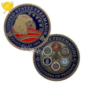 Ameerika Ühendriigid Freemason mälestusmünte Armee, Merevägi, nkvd väed, Marine Corps rannavalve Müntide Kollektsiooni Kaitsjate Vabaduse