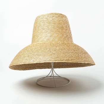 Euroopa Vintage Droop Lai Nokk Punutud Õlgedest Päike Müts, Retro Korter Top UV-Kaitsega Päikesekaitse Reisi Puhkus Rannas Kork