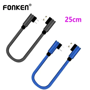 FONKEN Micro-USB-Lühike Kaabel 90 Kraadi Telefoni Laadija, USB-Kaabel C 25cm Mini Laadimise Kaabel Xiaomi Samsung Android Laadija