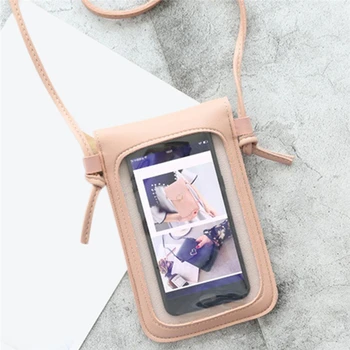 Läbipaistev Puutetundlik Retro Lihtne Mobiiltelefoni Kott 2021 Naiste PU Kett Messenger Kotid Väike Klapp Kott Mini õlakott