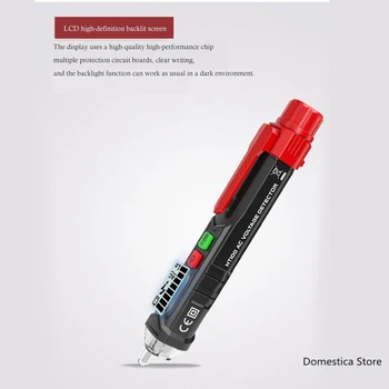 HT100 Pinge Tester Pen Intelligentne Mitte-kontakt Pen Häire AC Pinge Detektor Dual Tundlikkus Tester Heli Ja Valguse Alarm