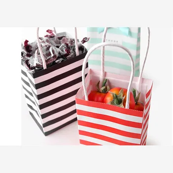 Korea väike candy värviline triip valge jõupaber kotid hulgi-mini sülearvuti kingitus pakend 50tk