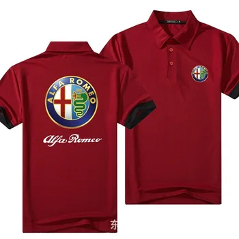2019 Suvel Alfa Romeo Polo Särk Meeste Vabaaja Puuvillane (Solid Color Polos Meeste vett hülgav Lühikesed Varrukad Tee Golf Tennise Särk B