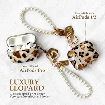 Luksus Leopard Pearl puhul Apple Airpods 1 2 3 Käevõru Keti puhul AirPods Pro Juhul Bluetooth Kõrvaklapid Tarvikute Kast