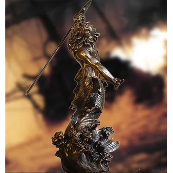 Vana-Kreeka Poseidon Skulptuur Euroopa Retro Vaik Kaunistused Iseloomu Sõdalase Kuju Käsitöö Kodus Töölaua Kaunistus X3660