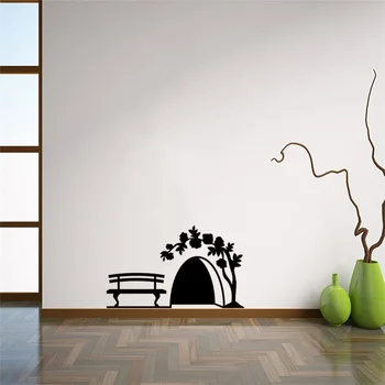 Väike Hiire auk Seina Kleebis uksega kapp Home Decor Kunsti lapsed toas teenetemärgi Loominguline PVC Nikerdatud kleebised seinale