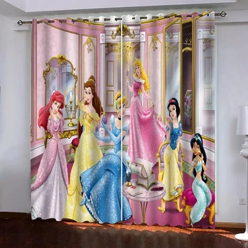 Disney lumivalgeke Rapunzel Elektrikatkestus Kardinad Belle Aladdin Magic Lamp Printsess Lastele, Lapsed, Kodu Decor Magamistuba, elutuba