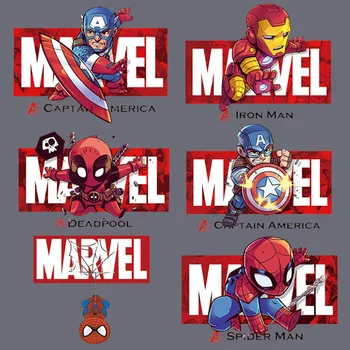 Marvel Spiderman Iron Man Karikatuurid, Thermal Kleepsud Riided DIY soojusülekande Lapsed Plaastrid Raud Üleandmise Laste Plaastrid
