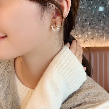 2021 Uus Klassikaline Pärl Ring Kõrvarõngad Fashion korea naised ehted lady temperament väikesed kõrvarõngad aksessuaarid