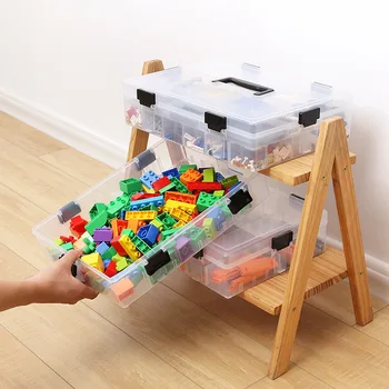 Majapidamis-Multi-Layer ehitusplokk Ladustamise Kasti Laste Lego Mänguasi, Ladustamise Kasti Suure Mahutavusega (Läbipaistvat Plastikust Ladustamise Kasti