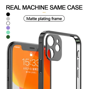 Luksus Katmine Läbipaistva Telefoni Case for iPhone 11 12 Pro Max XR X XS 7 8 Plus SE 2020 12 Mini Pehmest Silikoonist Kate Tagasi Juhul