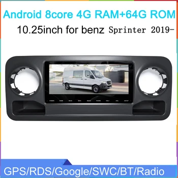 10.25-tolline suur puutetundlik ekraan, android 10 auto raadio mängija benz Sprinter 2019 2020 auto multimeedia audio stereo wifi 4G 64G