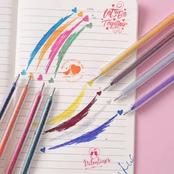 8 Värvi Glitter Pen Markeri Värvi Muutmine Flash Sm Geel Pliiatsid Joonis Külalisteraamatusse Album Teataja DIY Kirjatarvete Kooli