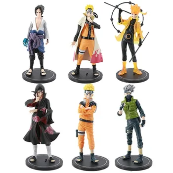 6tk Anime Naruto Uzumaki Naruto Hatake Kakashi Sasuke Uchiha Itachi Uchiha Pvc Tegevus Joonis Figuriin Mudel Lapsed Täiskasvanud Toys18Cm