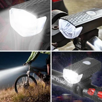 1 Komplekt Bike Kerge Määrata, Laetav LED Light Combo Jalgrattasõidu Ohutus Valgus