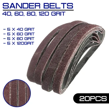 20pcs/Pack Õhu Belt Sander Powerfile Lihvimine Sander 13mm x 457mm Vööd Paber Segatud Karedus 40 60 80 120