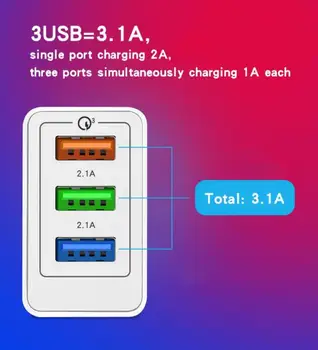 USB Quick-Charge QC3.0 Kiire Laadimine Mobiiltelefoni Laadija IPhone X Samsung Xiaomi Huawei Tahvelarvuti Seina Adapter, Reisi-Laadija