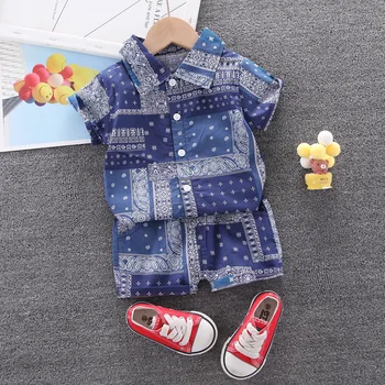 Lapsed Riided Poistele Komplekti Baby Suvine 1 2 3 4 Aasta jooksul Laste Geomeetria Prindi Riided Fashion Õhuke Särk + lühikesed Püksid, 2 TK Kostüüm